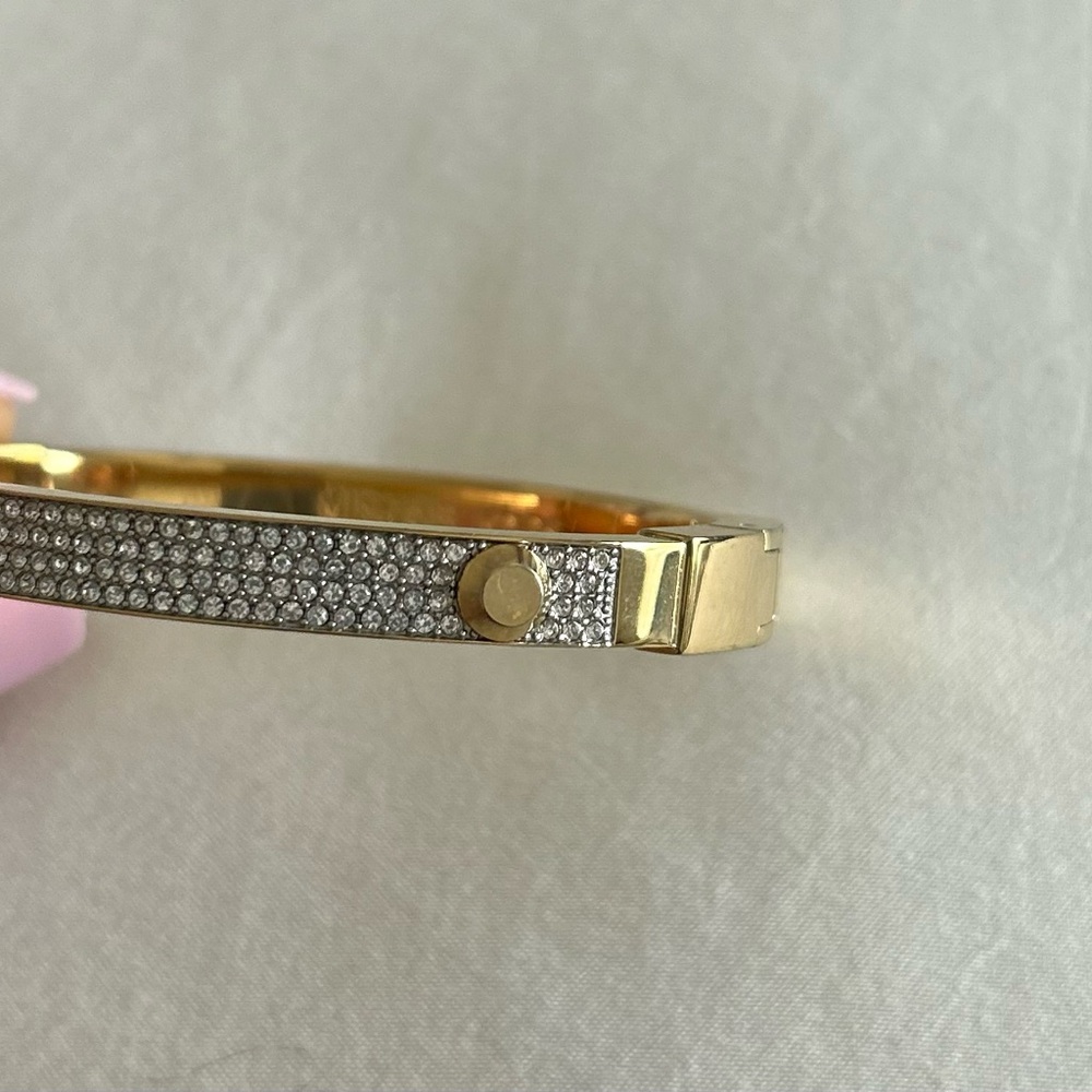 MICHEAL KORS • Gold Diamond Bangle Bracelet • - Picture 2 of 7